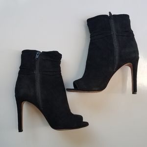 Vince Camuto Black Suede High Heel Booties Size 5